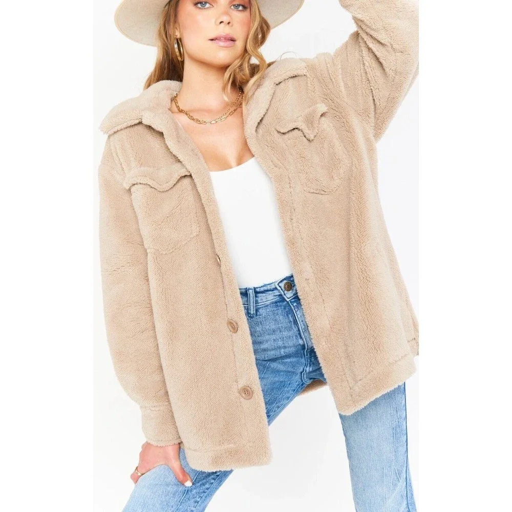 Revolve Show Me Your Mumu Whistler Shirt Jacket Size S Teddy Coat - Picture 2 of 12